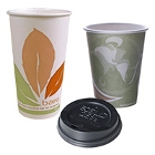 Green Recycled Paper Hot Cups and Lids