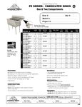 Advance Tabco 109FE Pot Sinks Spec Sheet Advance Tabco 109FE Pot Sinks Spec Sheet