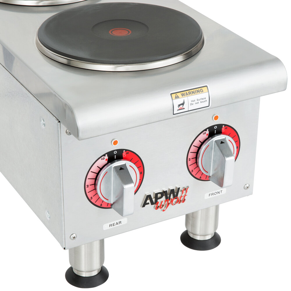 240 Volts APW Wyott SEHPi Dual Solid Burner Countertop Electric Range