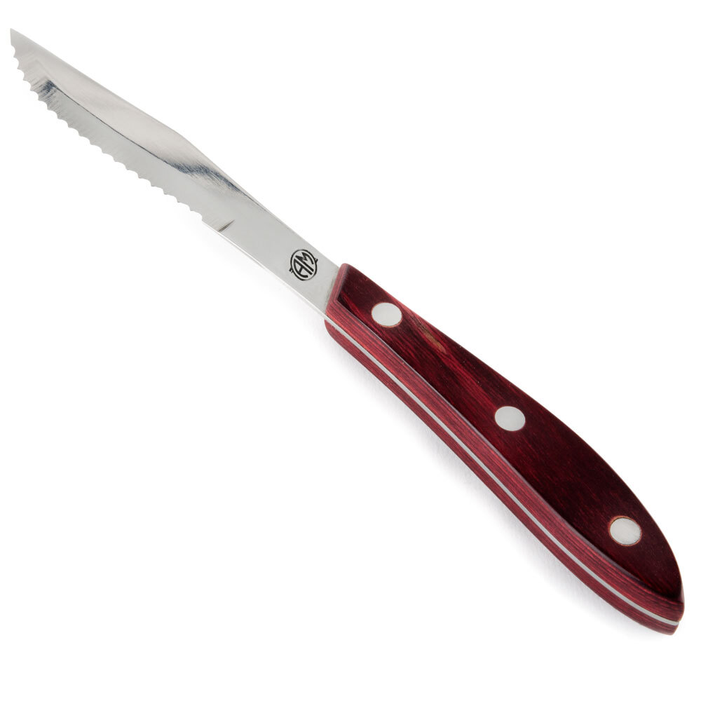 ... Stainless Steel Steak Knife with Pakka Wood Handle - 12 / Pack