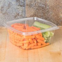 Genpak AD64 8 inch x 8 1/2 inch x 3 1/4 inch 2 Qt. Clear Hinged Deli Container - 200/Case