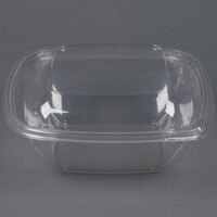 Sabert C19064TR75 Bowl2 64 oz. Clear PETE Square Tamper Evident Bowl with Lid   - 75/Case