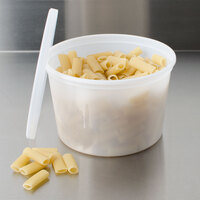 2 Qt. Microwavable Translucent Plastic Deli Container with Lid - 10/Pack