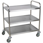 Three Shelf Solid Metal Bussing / Utility / Transport Carts