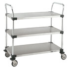 Three Shelf Solid Metal Bussing / Utility / Transport Carts