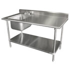 Commercial Work Tables with Undershelf - 16 Gauge Standard Top