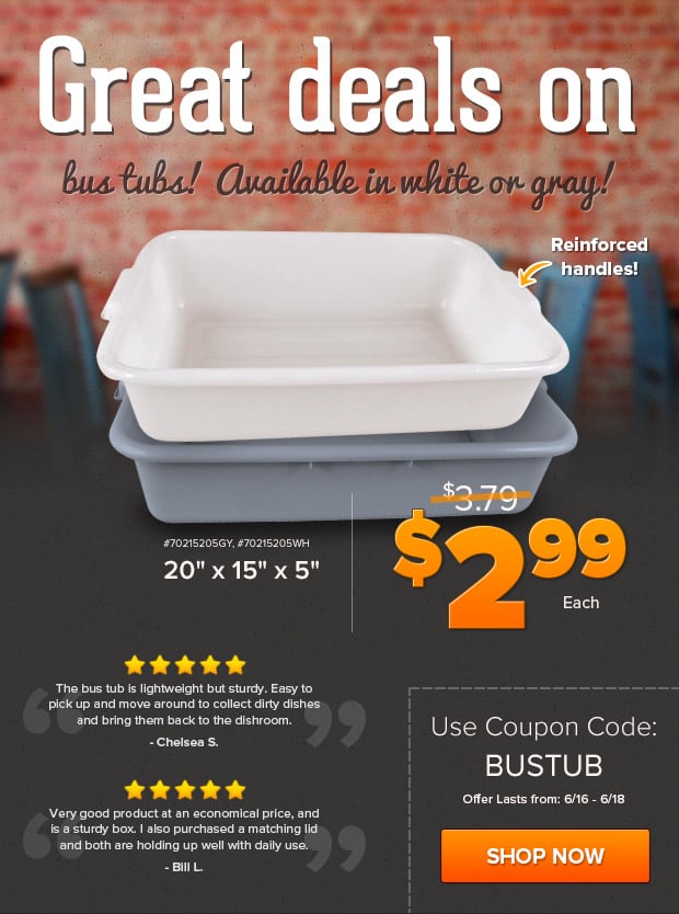 Bus Tubs On Sale!