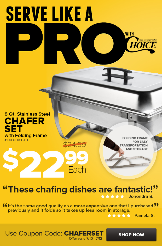 Choice 8qt Chafer Set on Sale!