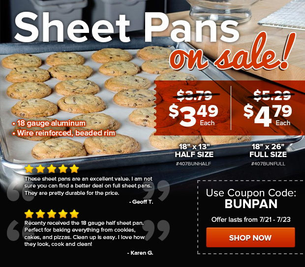 Sheet Pans on Sale! Half Size at $3.49 and Full Size at $4.79