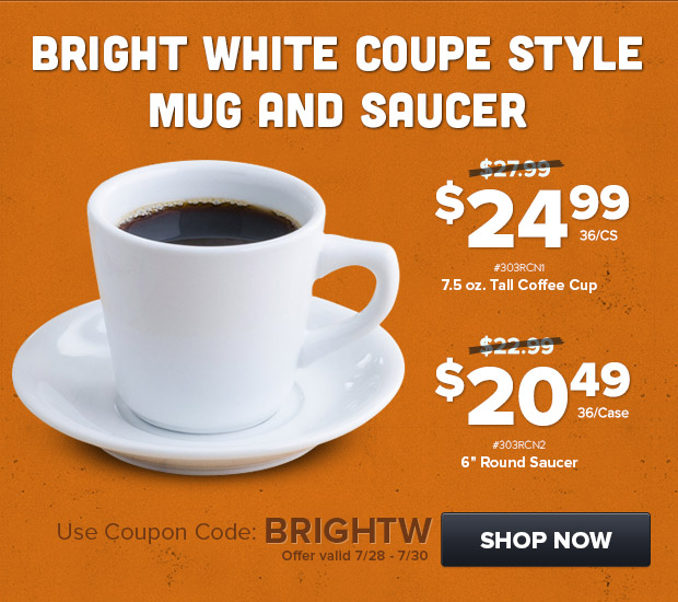 Bright White Coup Saucer and Mug