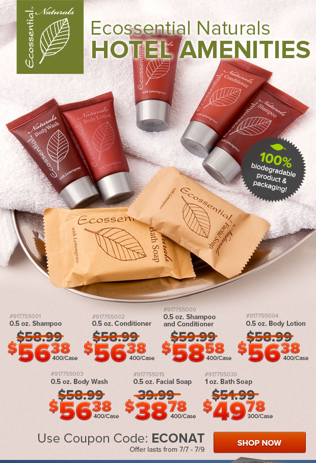 Ecosential Naturals Hotel Amenities on Sale