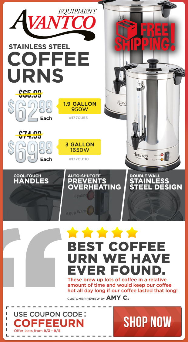 Avantco Coffee Urns - Free Shipping and Great Savings!