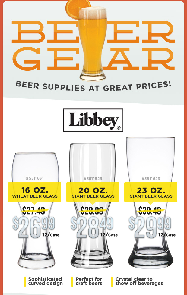 Bear Gear - Libbey Beer Glasses on Sale!