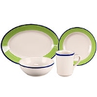 Homer Laughlin Shamrock and Cobalt Rolled Edge China Dinnerware