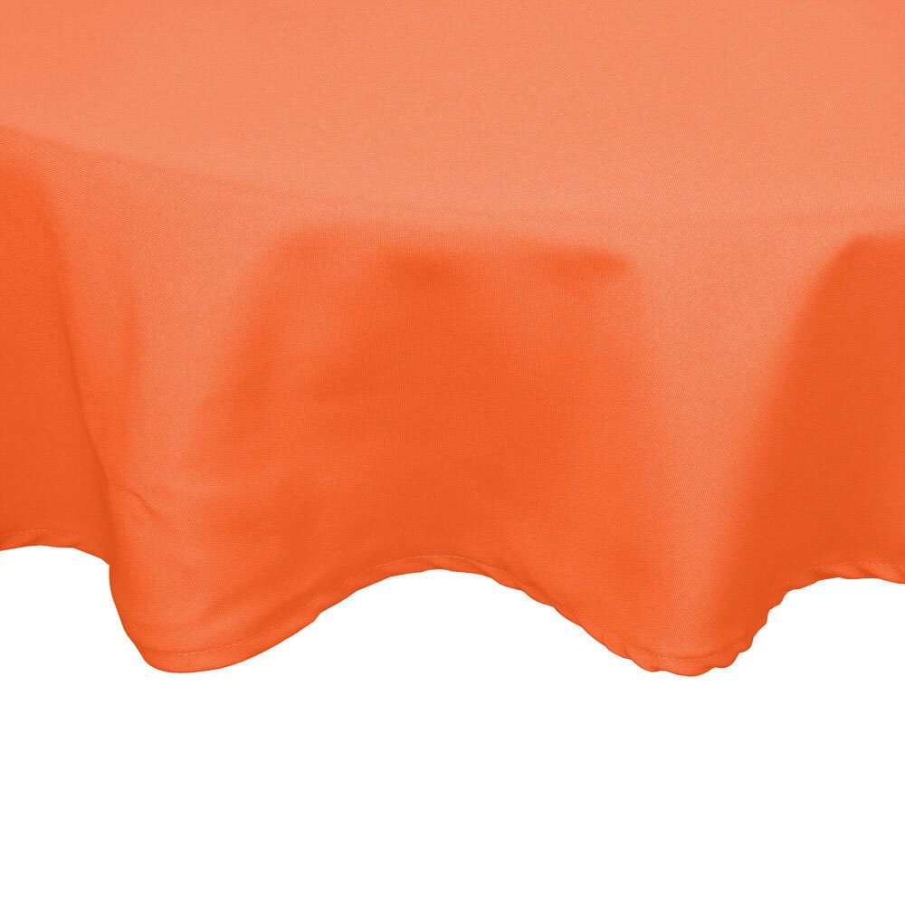120 Round Orange 100 Polyester Hemmed Cloth Table Cover 120 Round Orange 100 Polyester Hemmed Cloth Table Cover Main Picture