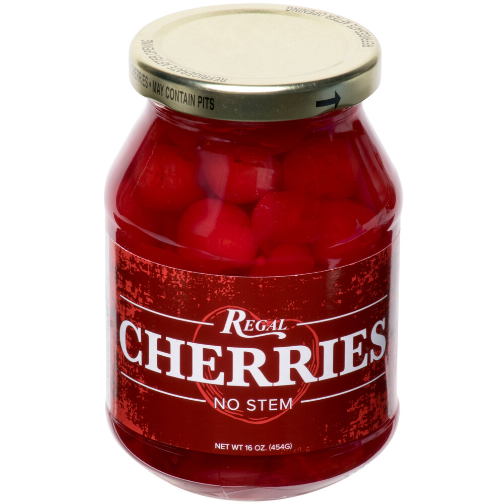 Regal 16 Oz Red Maraschino Cherries Without Stems 2493
