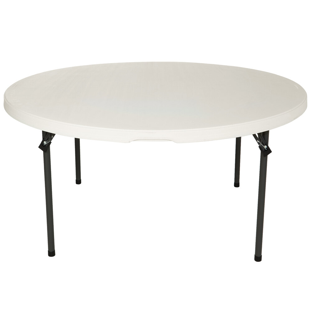 Lifetime Round Folding Table 60 Plastic Almond 4 Pack 480435 Main Picture